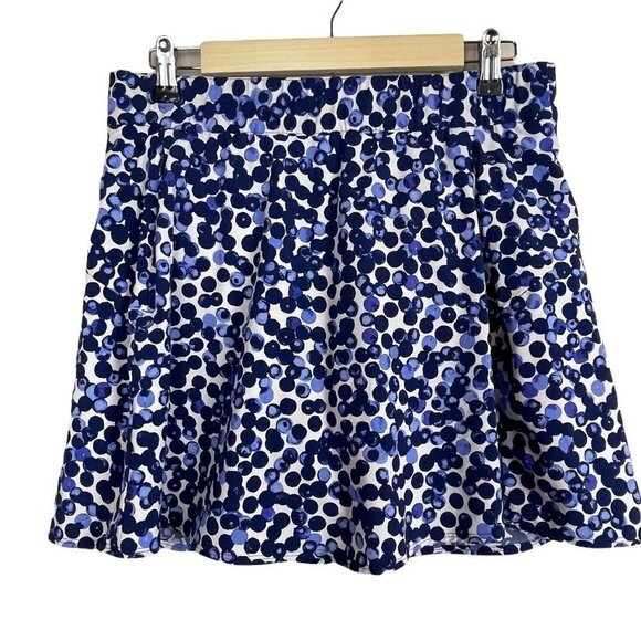 T by Talbots Women's size M Skirt Built in Shorts Blue White Circles‎ - Picture 1 of 6